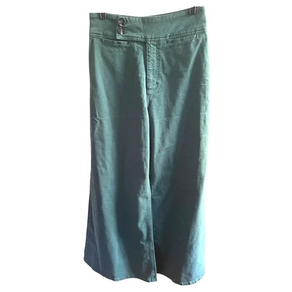 Free People We‎ The Free Youthquake Green Wide Leg High Waist Pants 30 - Picture 2 of 8